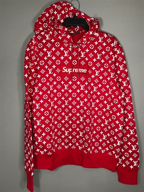 supreme louis vuitton hoodie black and gold